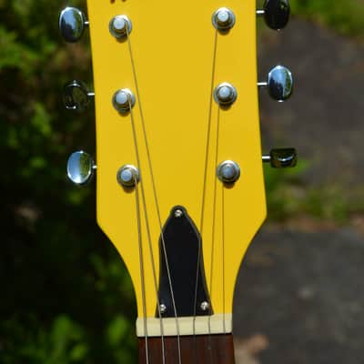 2023 Airline Bighorn Guitar in a TV Yellow finish w/New Black Dunlop Straploks & comes in a New Black Gator Hardshell Case ~ As New ! image 10