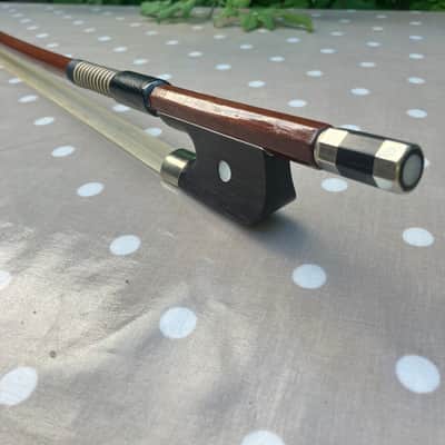 Double Bass French Bow - New Hair Just Had A Recommission - Brazilwood - Made In Czechslovakia image 7