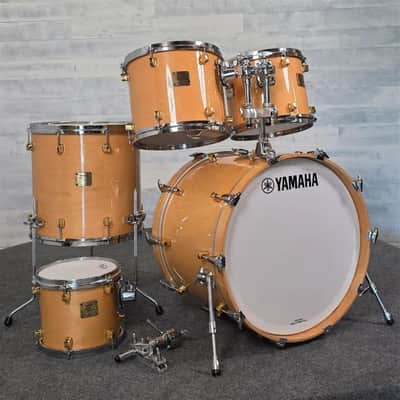 Used Yamaha Maple Custom Drum Set Natural Gloss w/Gold Hardware MIJ - Very Good image 1