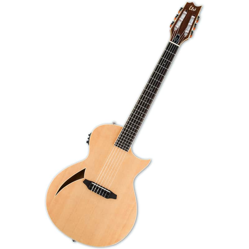 ESP LTD TL-6N Thinline Nylon String Acoustic/Electric Guitar – Natural image 1