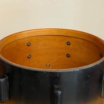 1942 Ludwig & Ludwig Victory 14" Black & Duco Tunable Floor Tom 12x14 image 14