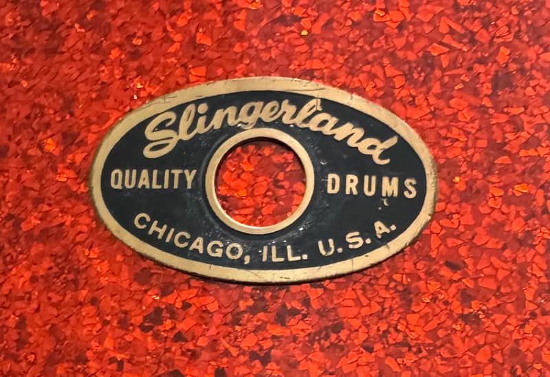 Slingerland Oval Badge Chicago “Curly S” 1956-1959 Era NO GROMMET