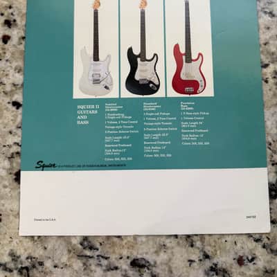 Squier Brochure contemporary standard telecaster 80s? Precision Bass Jazz Side Kick image 3