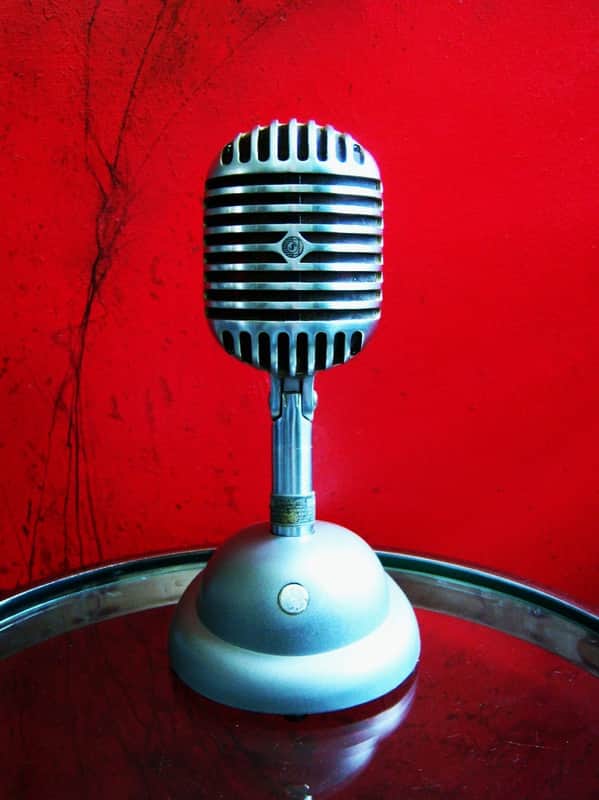 Vintage 1940's Shure 55 / 55S dynamic microphone satin chrome w S-36 desk stand Elvis 55S # 8 image 1