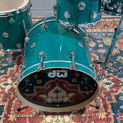 DW Collector's Series 4-Piece Shell Pack 10", 12", 16" 22" Drum Kit, Teal Glass image 5