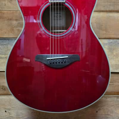 Yamaha FSC-TA TransAcoustic Concert Cutaway Acoustic - Ruby Red image 2