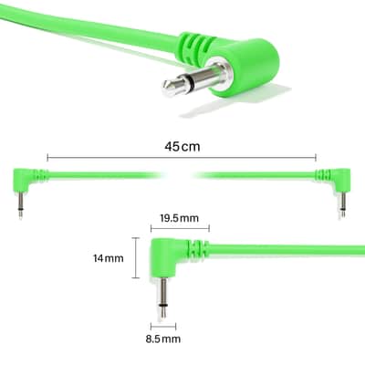 ExcelValley [Green | 200 cm - 78.74"] 5-Pack - Right Angle Mono Modular Patch Cables image 2