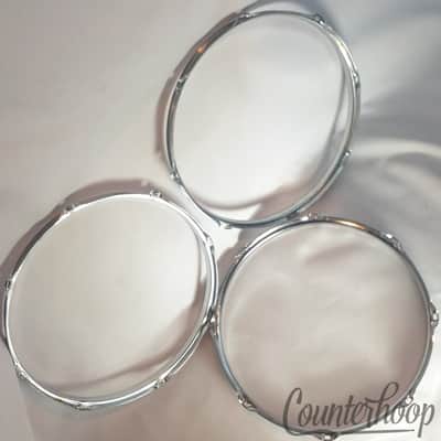 Ludwig/Walberg&Auge 3x 14" Rims/Hoops 8Lug-Hole Snare/Floor Tom Drum 60s W&A USA image 2