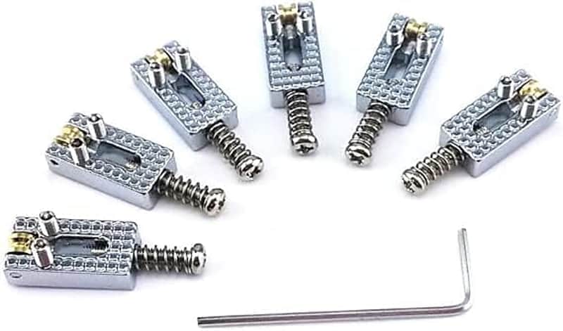 6pcs Replacement Roller Bridge Tremole Saddles with Wrench for Fender Strat Tele Electric Guitar image 1