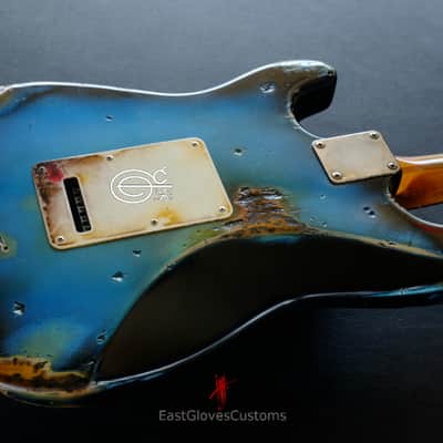 Fender Stratocaster Pelham Blue Heavy Aged Relic by East Gloves Customs image 9