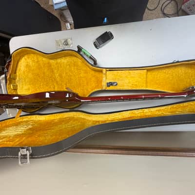 Framus Vintage Framus S-375 SG Bass Short-scale w/set-in neck. Early 1970’s - Cherry image 7
