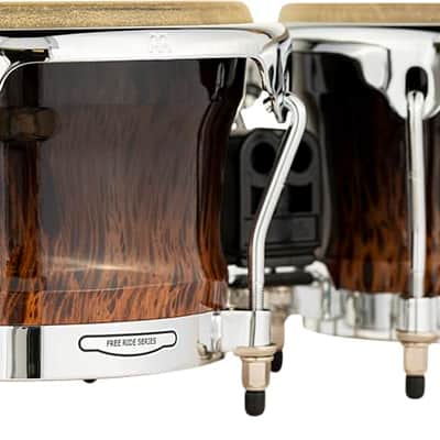 Free Ride Series Wood Bongos, Brown Burl Finish image 5