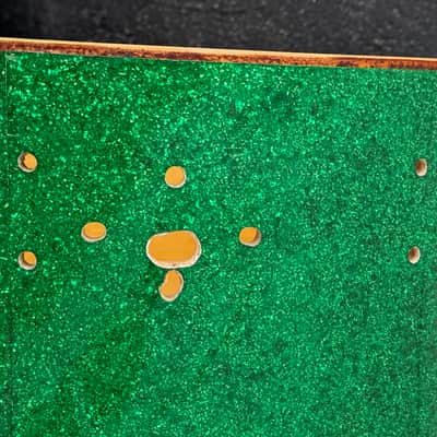 Ludwig 70's Bass Drum Shell & Rims 14 x 24" Blue Olive Badge Green Sparkle Rewrap image 11