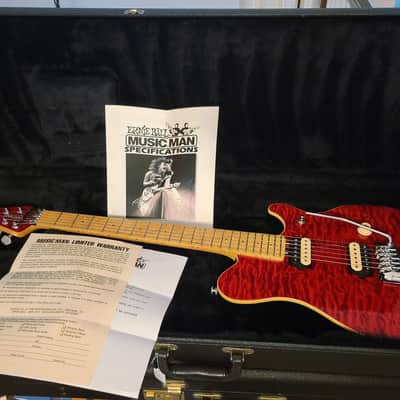 VIDEO! 1995 Ernie Ball Music Man EVH Eddie Van Halen Signature Red Quilt COLLECTOR GRADE 1 owner image 8