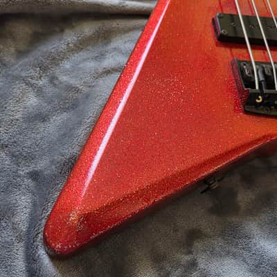 1984 Ibanez DB700 Destroyer 4 String Vintage Japan Electric Bass - Custom Red Sparkle Finish + OHSC image 9
