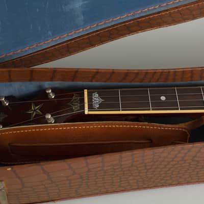 Fairbanks Senator No. 1 5 String Banjo (1905), ser. #23077, brown alligator chipboard case. image 24