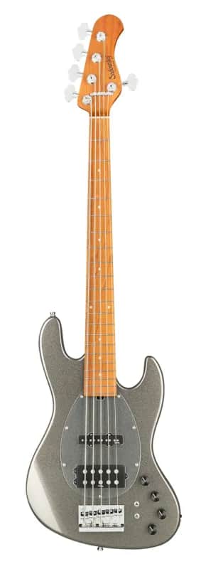 Sadowsky MetroExpress 21-Fret Vintage M/J Bass, Roasted Maple Fingerboard, 5-String - Solid Silver Metallic High Polish image 1