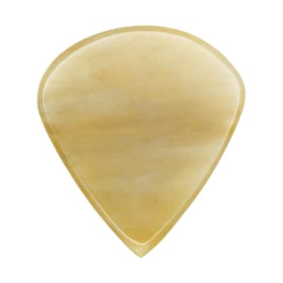White Buffalo Horn Guitar Or Bass Pick - 1.5 mm Ultra Heavy Gauge - Jazz XL Shape - Polished Finish Handmade Specialty Exotic Plectrum - 1 Pack