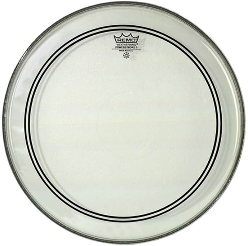 Remo 20" Powerstroke P3 Clear Bass Drum Head with Falam Patch image 1