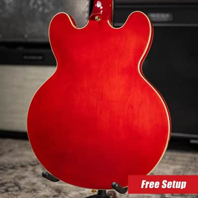 Epiphone Masterbilt Gem Archer Sheraton Electric Guitar - Cherry Red with Hardshell Case image 2