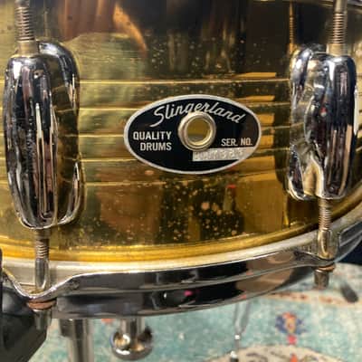 Slingerland - 5.5x14" No. 140 Artist Brass Snare Drum, 1985–1989, Lacquered Brass image 5