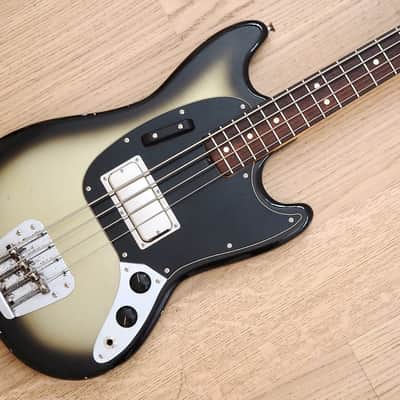 1970s Fender Mustang Bass – Custom Lollar Thunderbird + Riggio Silverburst Relic – 7lbs 13oz image 1