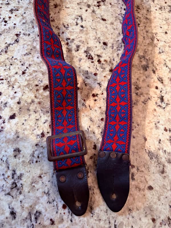 Hootennanny Ace style strap Vintage - Red blue image 1