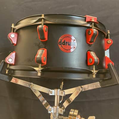 ddrum - HYSD6X13SB 6x13" Hybrid Snare Drum with Built-In Trigger 2010s - Black, Red image 3