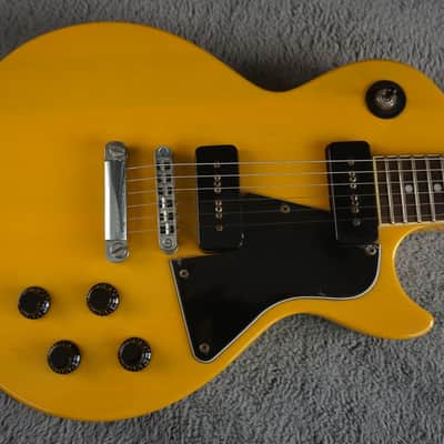 Blitz by Aria Pro II Leopard Transparent TV Yellow Single Cut P90 MIJ image 5