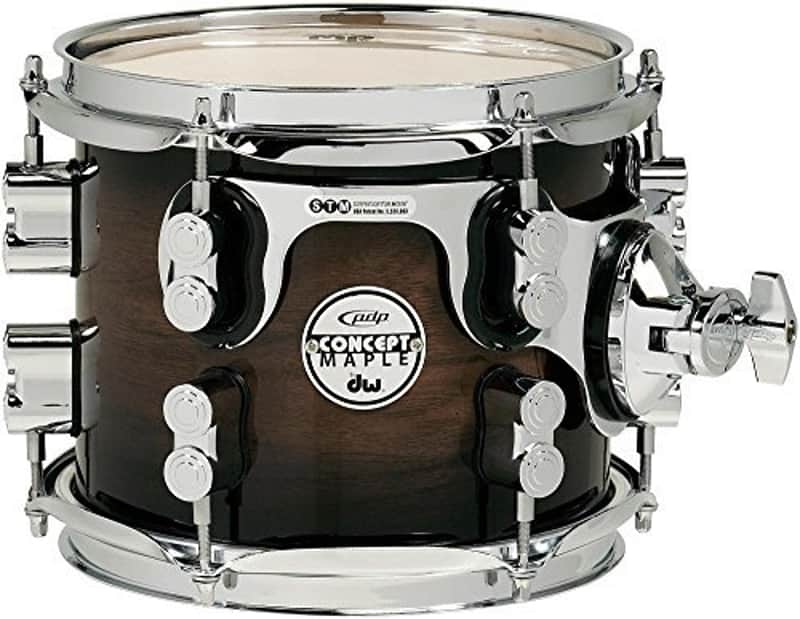 PDP Concept Series Maple Exotic Tom, 7x8, Walnut to Charcoal Burst (PDCMX0708STWC) image 1
