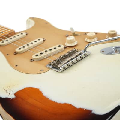 Fender Custom Shop 1955 Stratocaster Desert Tan over Sunburst Heavy Relic 2017 image 7