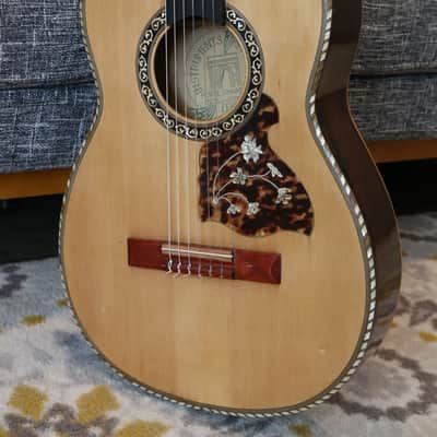 Early 1900's French Parlor Guitar - Mirecourt René Gérome Salon, Gypsy Parlor - Romantic Nylon String image 5
