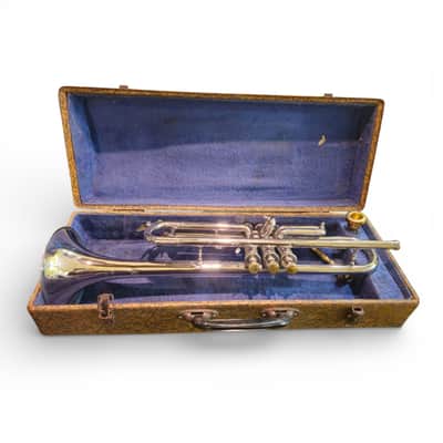 Vintage Soviet Nickel Trumpet Moscow Factory 1975 Original Case 2 Mouthpieces image 8