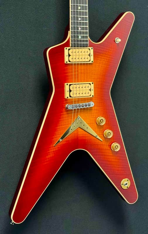 Dean - USA - ML - Patents Pending - Flame Top - Trans Cherry Sunburst - DiMarzio Super Distortion Pickups - Chrome Hardware - Brass V Plate - OHSC - Call for Best Price !!! image 1