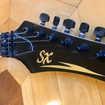 VINTAGE SX Electric HSS, FAT, 24 FRET ELECTRIC GUITAR  w/ Floyd Rose in Wine Red image 7