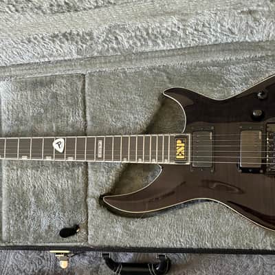 2014 ESP E-II Horizon-III FR EMG STBLKSB - LIKE NEW - EMG’s Floyd Rose Flame Top Neck-Thru VIDEO! image 13