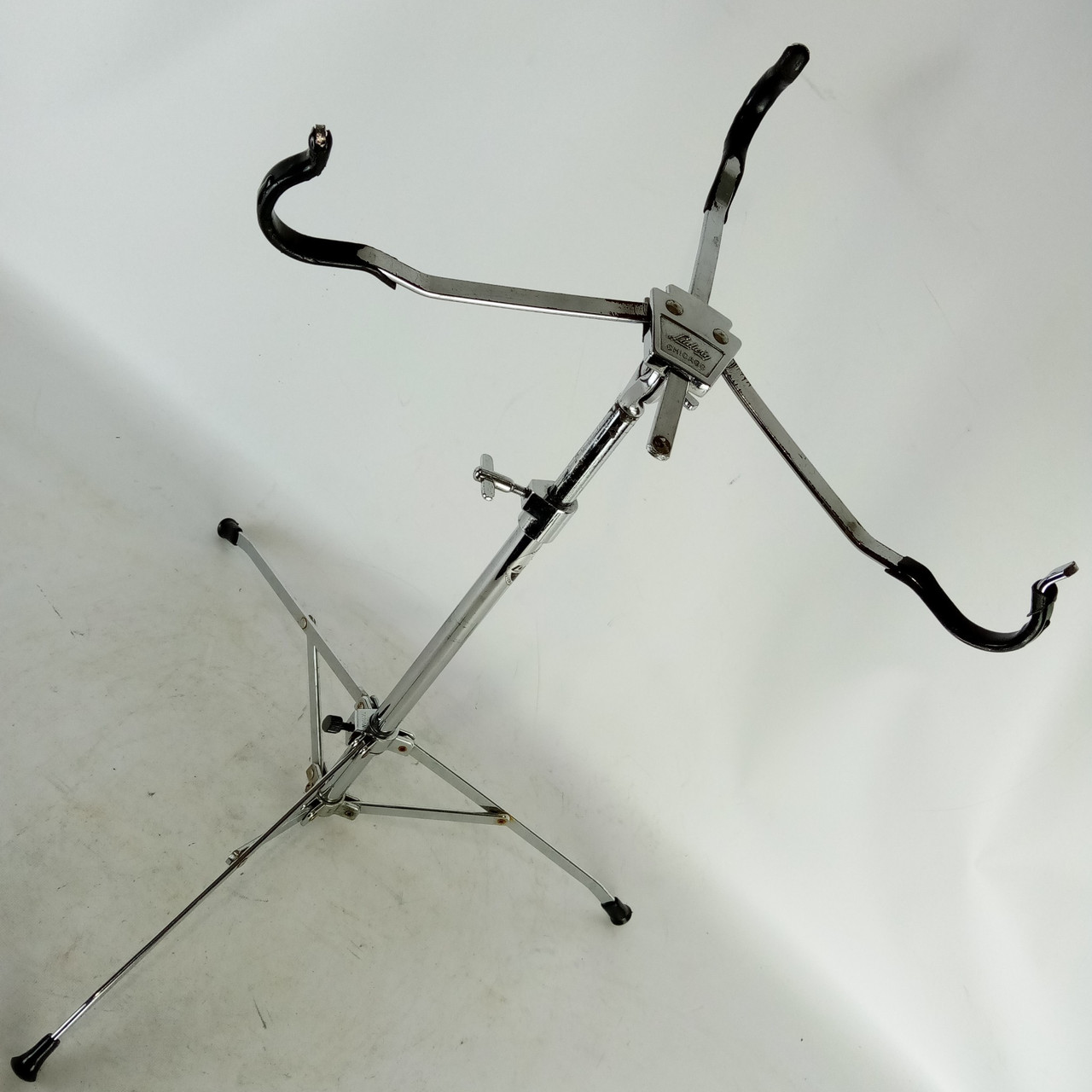 Ludwig Snare Drum Stand#1355 60s Atlas Basket Rockers Black/White Tripod Vintage — main photograph