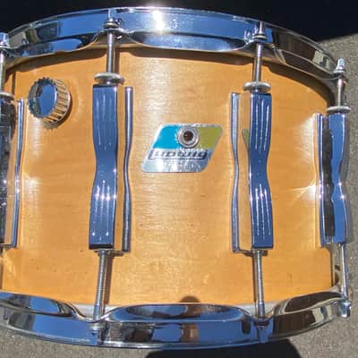 HUGE SOUNDING! Ludwig Coliseum Colosseum Snare  Drum - Maple - Blue & Olive Badge 1970’s image 2