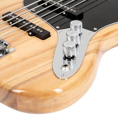 Glarry Burlywood GJazz Electric Full Size 5 String Bass Guitar image 8