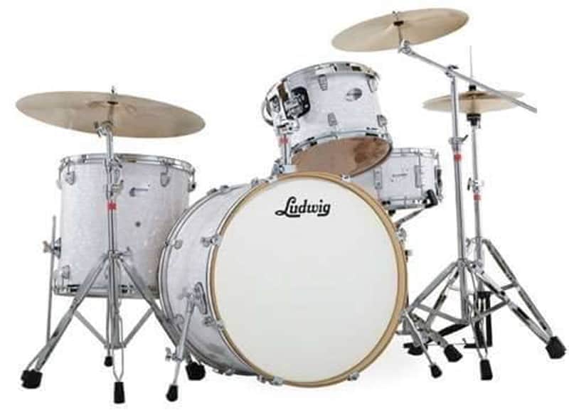 BATTERIA ACUSTICA LUDWIG RINGO STARR SIGNATURE FAB4 WHITE MARINE PEARL image 1