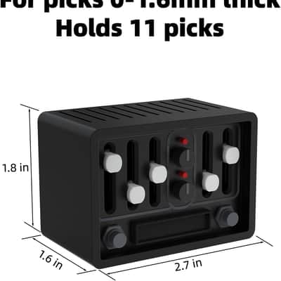 Guitar Pick Holder, Audio Speaker Style Guitar Pick Case, 3D Printed Guitar Picks Holder Box For Storage & Display, Picks Holder for Bass, Ukulele, Guitar Players (Black) image 2