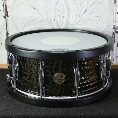 Gretsch Full Range Hammered Black Steel 14X6.5in - Wood Hoops image 1