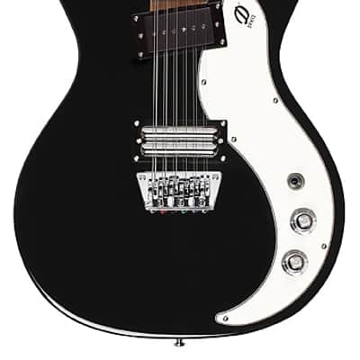 Danelectro D59X12-BLACK Semi-Hollow Double Cutaway Shorthorn Shape 12-String Electric Guitar image 1