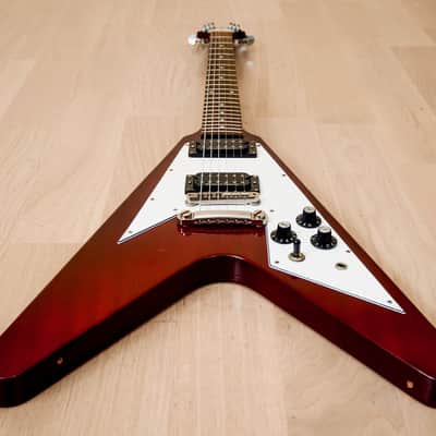 2008 Edwards by ESP E-FV-85D Flying V 67-Style Electric Guitar Cherry w/ USA Duncans, Japan image 10