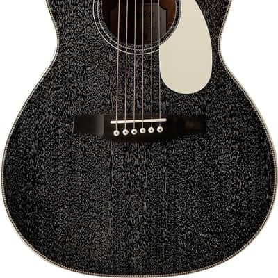 PRS SE P20E Parlor Acoustic-Electric Guitar, Solid Mahogany Top, Dog Hair Satin Black image 1