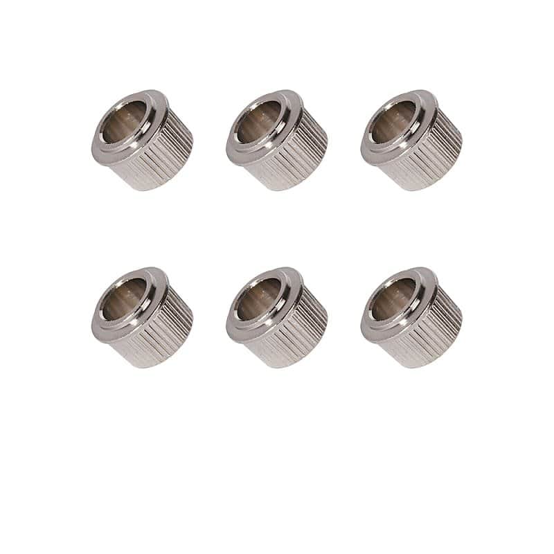 StewMac 3/8" Conversion Tuner Bushing, Round, nickel, set of 6 image 1