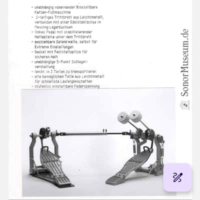 Sonor "Z9392 Protec" Not longer available double pedals 1989-1991 - Chrome image 16