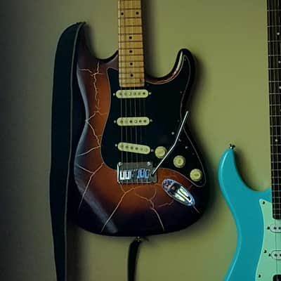 Logtown Guitars Custom Strat Style 2020 Tobacco/Rootbeer Gold Burst Lightning, image 5