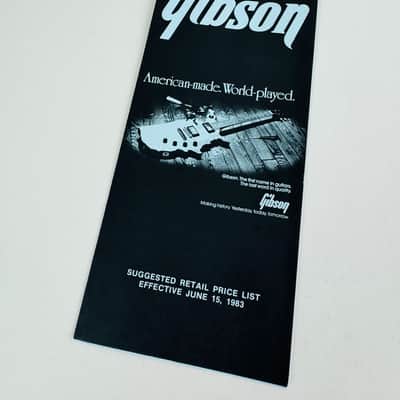 Gibson Suggested Retail Price List Foldout (Effective June 15, 1983) image 1