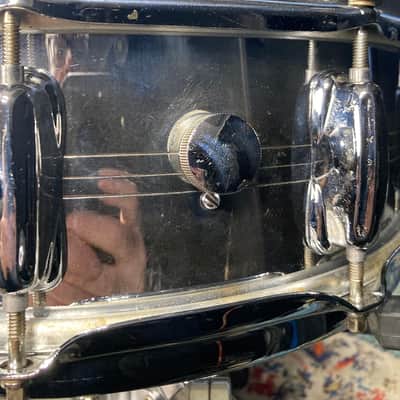 Slingerland -  5x14" Gene Krupa Sound King Snare Drum, 10 Lugs, Trick Strainer, 1970s Chrome over Brass image 13